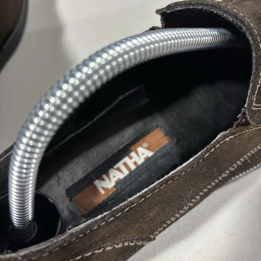 Natha Studio Mens Brown Leather Dress Casual Slip On Loafers 8.5M Suede Preppy